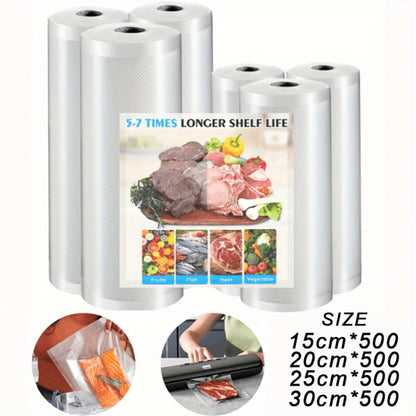 Vacuum Sealer Bags Reusable Airtight Food Storage Bags Multiple Sizes – No Power Needed, Keep Meat, Fruits & Vegetables Fresh Longer, BPA-Free Roll Bags for Kitchen Organization & Meal Prep