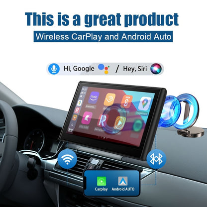 8-Inch Wireless Car Navigation with Carplay & for Android Auto - HD Touchscreen, Magnetic Mount, Wireless, Mirror Link, FM Radio, AUX/USB/TF Card Slots, Backup Camera for Cars car accessories