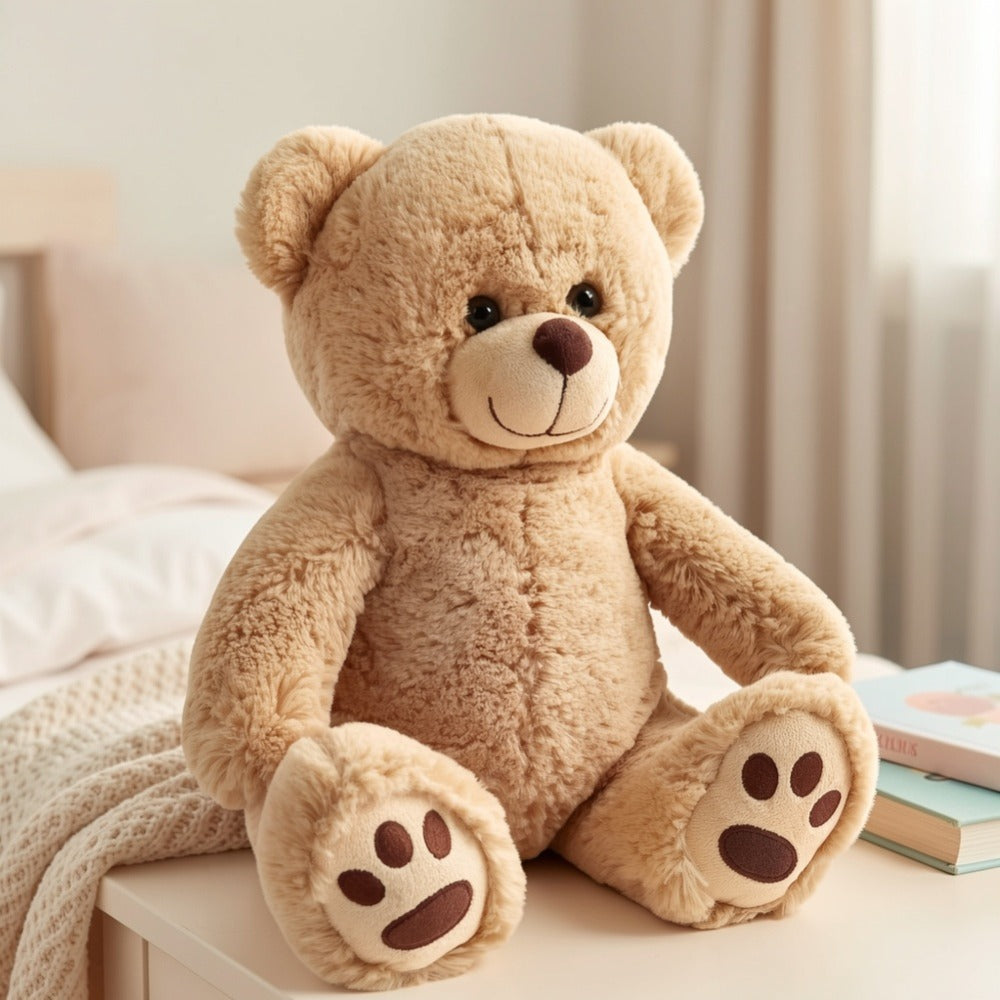 Plush Teddy Bear Stuffed Animal 10 Inch 12 Inch Soft Brown Bear Toy Huggable Cuddly Plushie Safety Eyes Birthday Christmas Easter Gift for Kids Toddlers Boys Girls