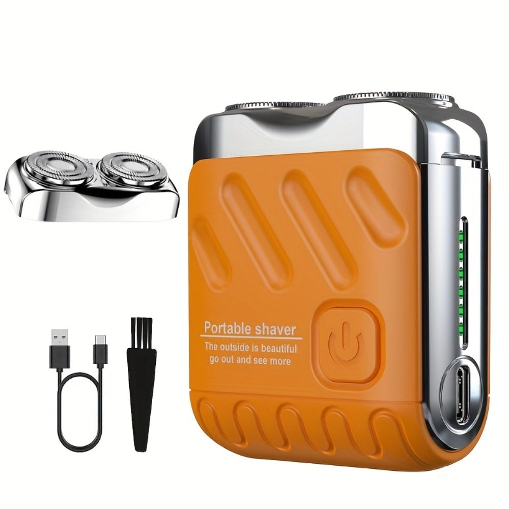 Portable Mini Electric Shaver for Men Dual Floating Blade USB Rechargeable – Cordless Travel Shaver Waterproof & Digital Display Upgrade Multiple Colors, Great Gift for Him