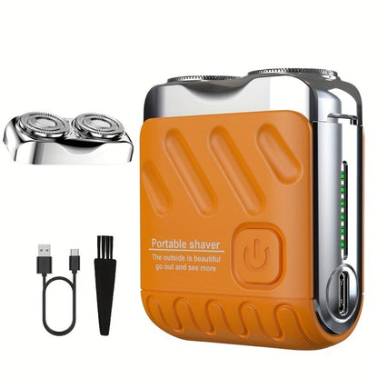 Portable Mini Electric Shaver for Men Dual Floating Blade USB Rechargeable – Cordless Travel Shaver Waterproof & Digital Display Upgrade Multiple Colors, Great Gift for Him