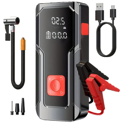 Jump Starter 10000A 7-in-1 with Air Pump – 150PSI Tire Inflator, Portable Battery Booster for Gas & Diesel, USB & USB-C Power Bank, LED Emergency Light