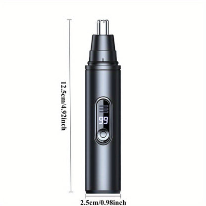 Nose Hair Trimmer Electric Painless 3-in-1 USB Rechargeable with LED Display – Trims Nose Ear Hair Eyebrows Waterproof Grooming Device for Men Women