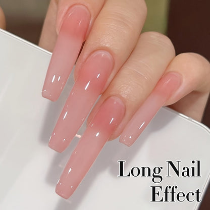 Jelly Gel Nail Polish Sheer Pink Glass Nail Effect 16ml — Semi-Transparent Translucent Neutral Soak-Off UV LED Korean Nail Art Minimalist Everyday Manicure | Buildable Coverage Long-Lasting DIY & Salon
