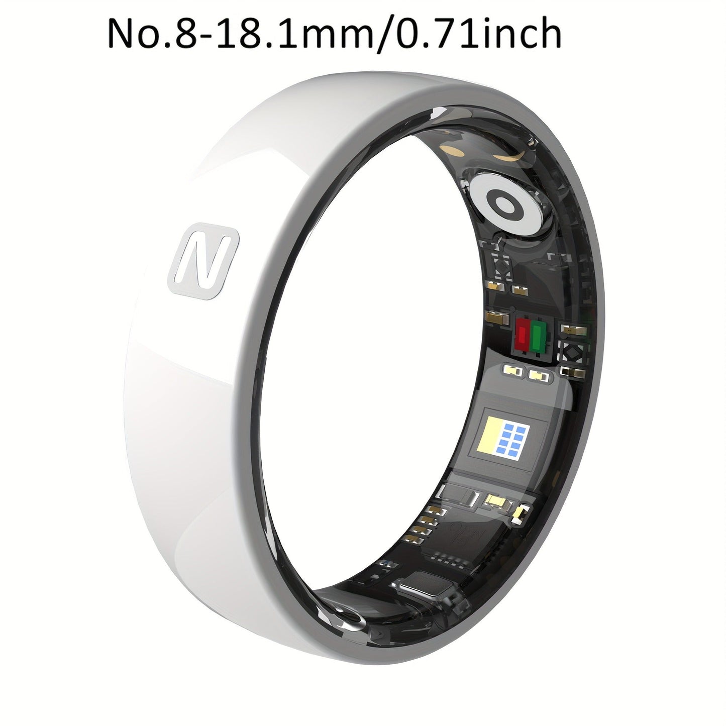Fitness Tracker Smart Ring – IP68 Waterproof, Sleep & Step Monitor, Crystal Charging Case, Stainless Steel | Men & Women Sizes 7–13