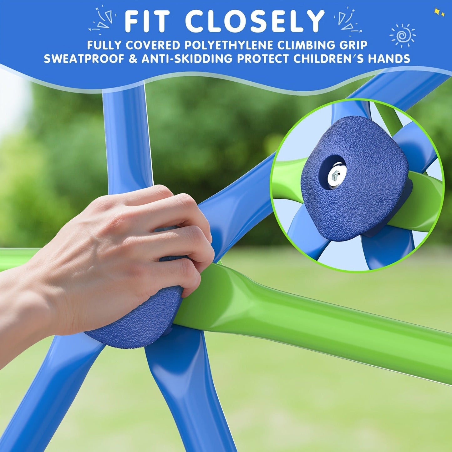 10FT Kids Climbing Dome with Hammock Swing Disc Swing Backyard Jungle Gym Steel Frame Outdoor Play Equipment 1000 LBS Capacity Gift for Boys Girls Ages 3-10