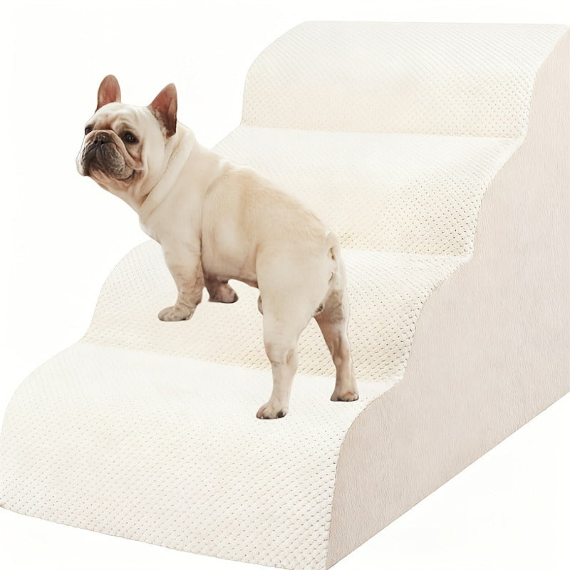 Dog Stairs for High Beds & Sofa - Extra Wide Foam Pet Steps with Non-Slip Bottom, Soft Cushioned Dog Ramp for Couch, Ideal for Small Dogs, Senior & Injured Pets, 2/3/4 Steps, 6 Colors