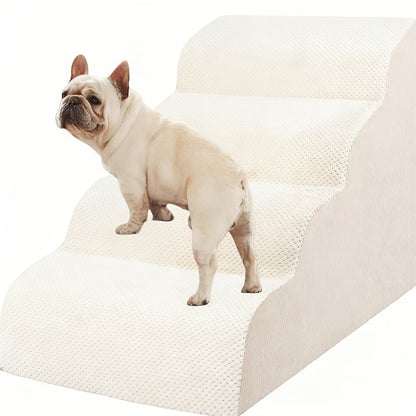 Dog Stairs for High Beds & Sofa - Extra Wide Foam Pet Steps with Non-Slip Bottom, Soft Cushioned Dog Ramp for Couch, Ideal for Small Dogs, Senior & Injured Pets, 2/3/4 Steps, 6 Colors
