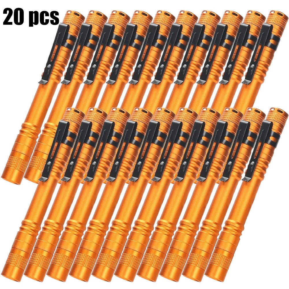 Pen Light Flashlights Bulk Pack with Clip - Mini Slim LED Pocket Torch for Camping, Outdoor, Home & Emergency Use, 5/10/20pcs (Batteries Not Included)