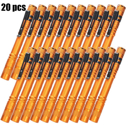 Pen Light Flashlights Bulk Pack with Clip - Mini Slim LED Pocket Torch for Camping, Outdoor, Home & Emergency Use, 5/10/20pcs (Batteries Not Included)
