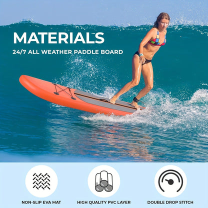 Stand Up Paddle Board 10ft/11ft/12ft – 3-Fin SUP with Floating Paddle, Ankle Leash, Pump & Carry Bag | Yoga Touring Fishing All Levels