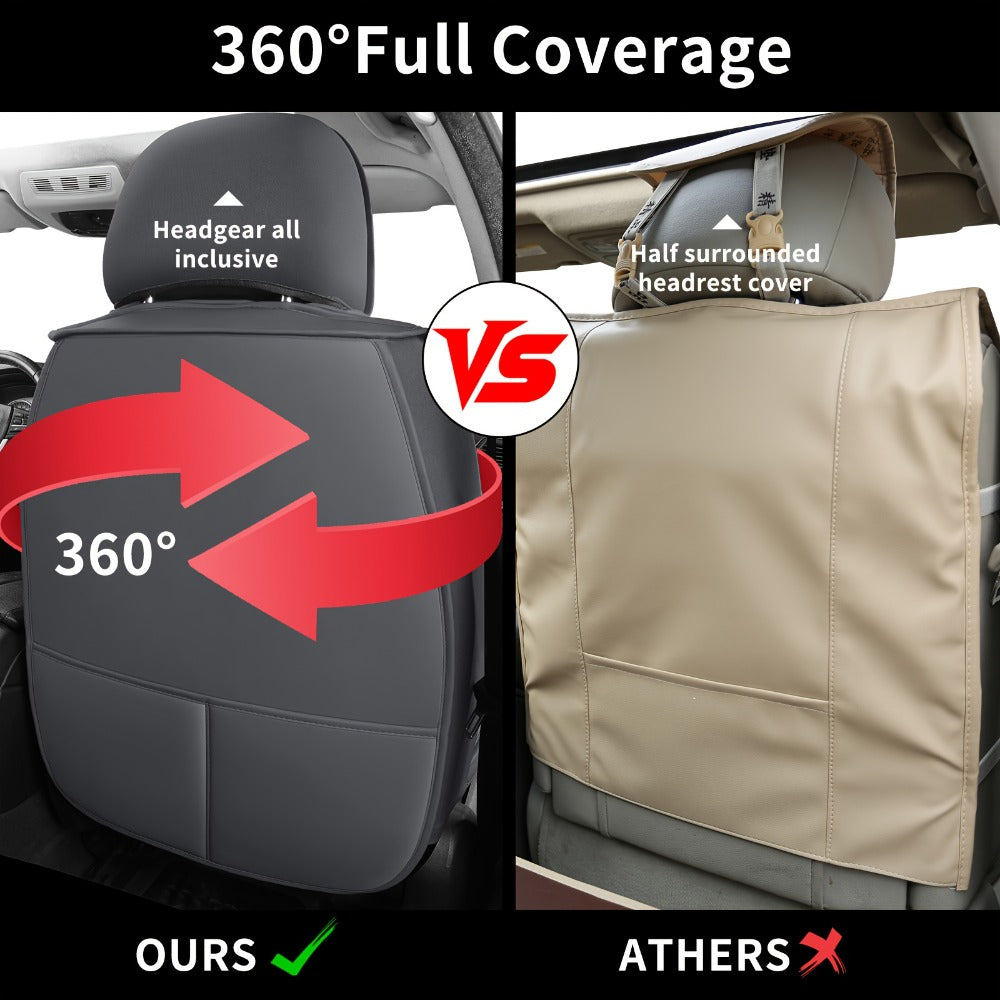 Car Seat Covers Full Set – Faux Leather 5-Seat & 2-Front Options, 3D Diamond Embroidery, Waterproof & Non-Slip for SUVs, Sedans & Trucks