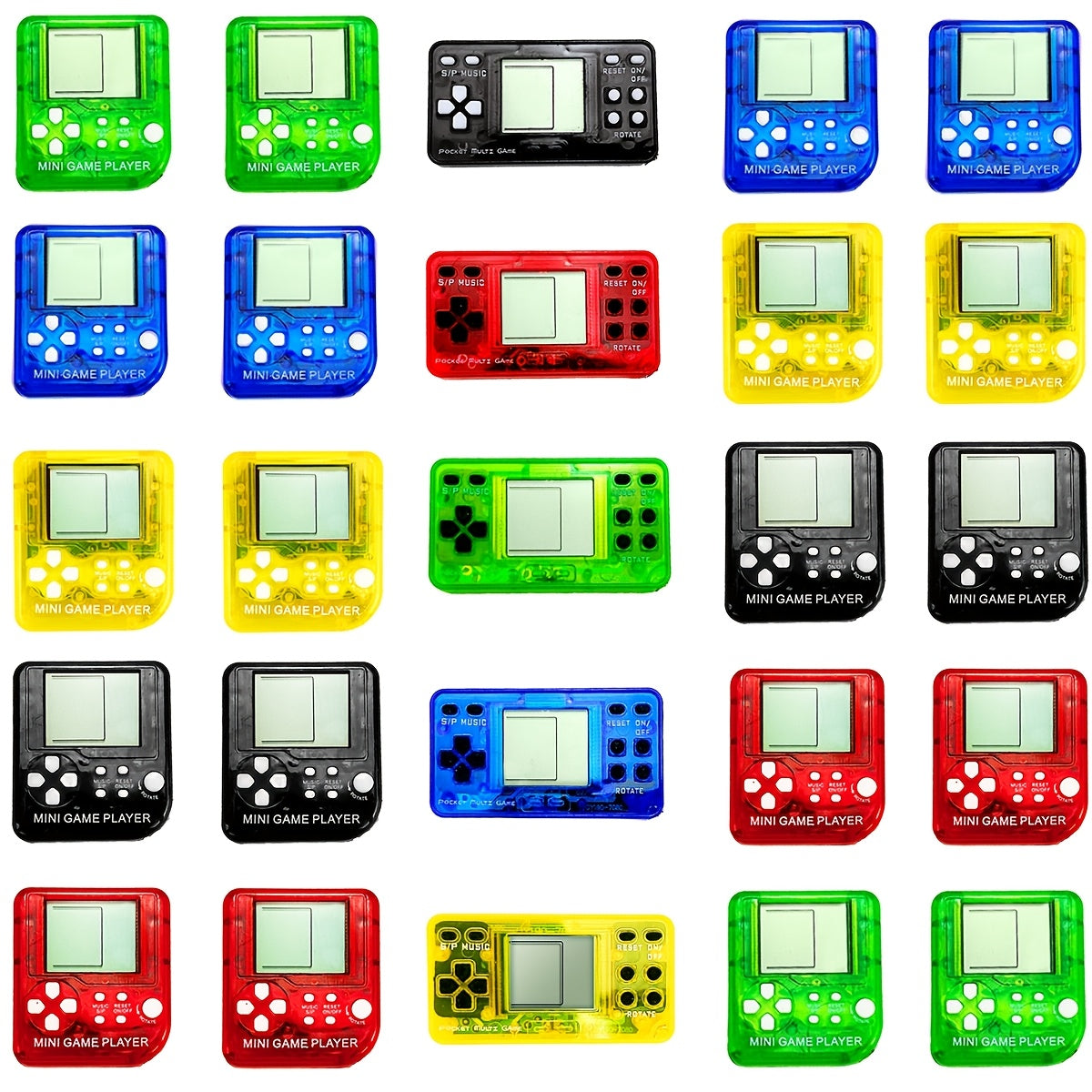 Mini Game Console Keychains 6 12 or 25 Pack – Handheld Video Game Backpack Clips for Kids Gaming Birthday Party Favors, Classroom Prizes, Gamer Goodie Bag Stuffers & Holiday Gifts