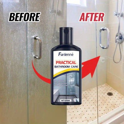Bathroom Glass Restoration Paste 120g – Removes Water Stains, Soap Scum & Hard Water Deposits from Shower Doors, Tiles & Metal Surfaces, Restores Clarity & Bright Finish, Includes Free Sponge