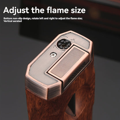 Cigar Torch Lighter with V-Shaped Cigar Cutter Built-in Clip Dual Windproof Jet Flame Visible Gas Window Integrated Cigar Lighter for Men Butane Gas Not Included