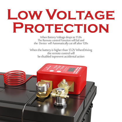 Wireless Battery Kill Switch – 12V/24V 240A Remote Control Cutoff with LED Voltage Indicator, Auto Shutdown, Emergency Stop for Car Truck Boat RV ATV Motorcycle