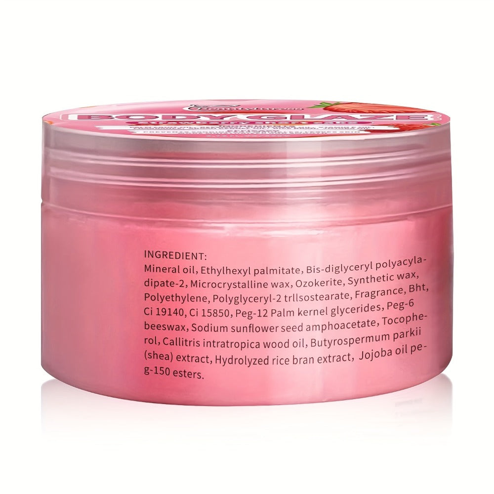 Body Butter Cream 200g Shea Butter Vitamin C Glycerin — Deep Moisturizing Body Glaze for Dry Skin Long-Lasting Hydration Hypoallergenic, 6 Fruity Scents Strawberry Peach Watermelon Blueberry Avocado