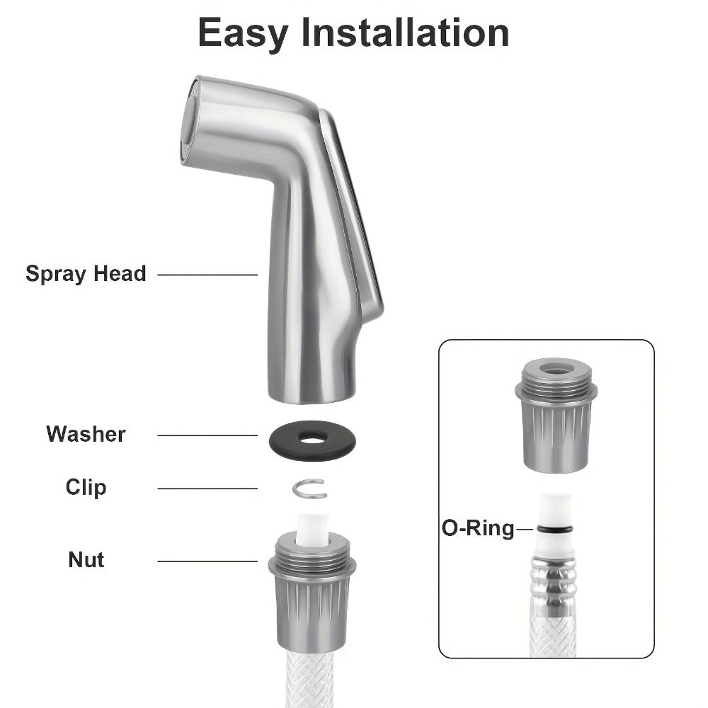 Kitchen Sink Side Sprayer Head Universal Replacement – Quick Connect Pull-Out Faucet Nozzle, Fits Kohler Delta Moen Oakbrook Glacier Bay & Most Spray Hoses, Scratch-Resistant ABS Chrome Finish