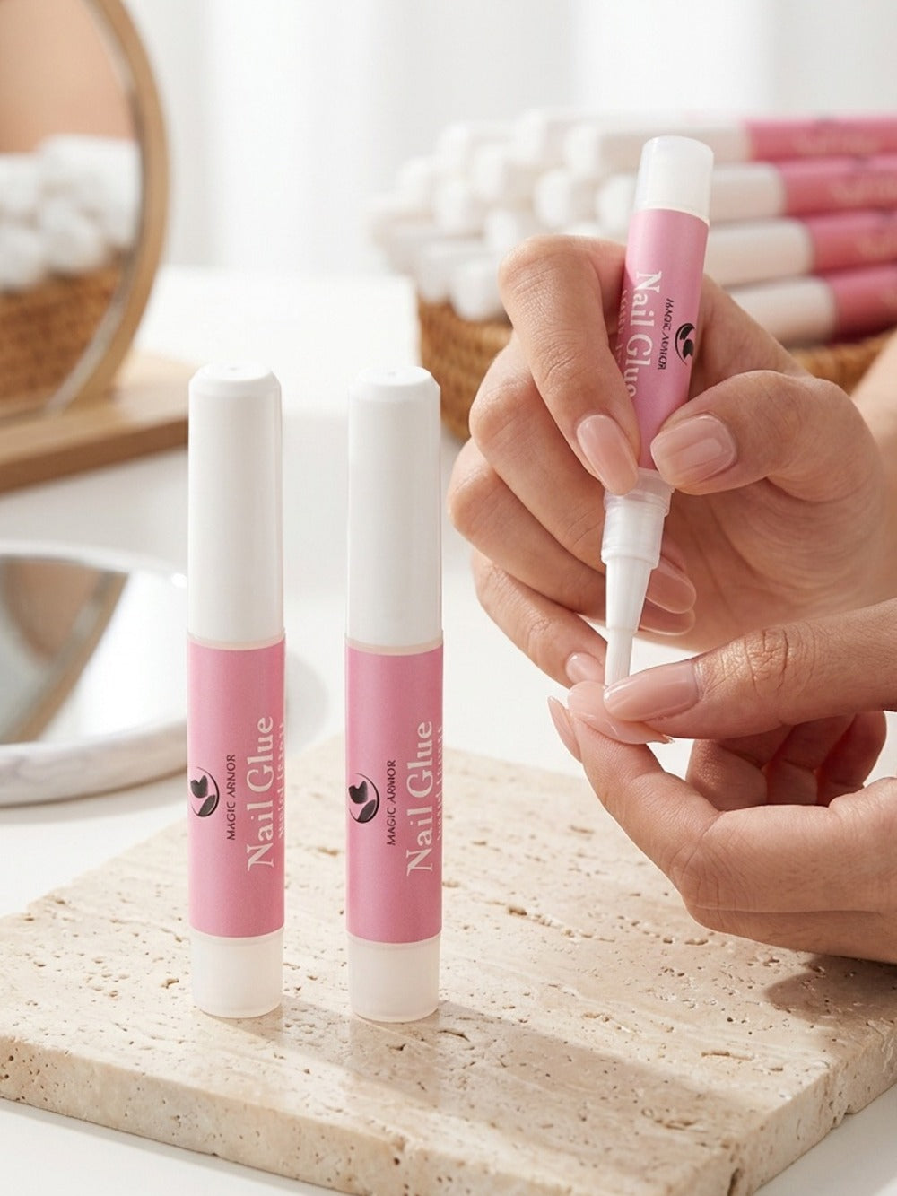 Press On Nail Glue 60pcs Professional Acrylic Nail Tip Adhesive — Super Strong Gel Formula for False Nails, Nail Extensions & Broken Nail Repair, Long-Lasting Salon-Quality Bond, Precision Tip Applicator, Value Pack