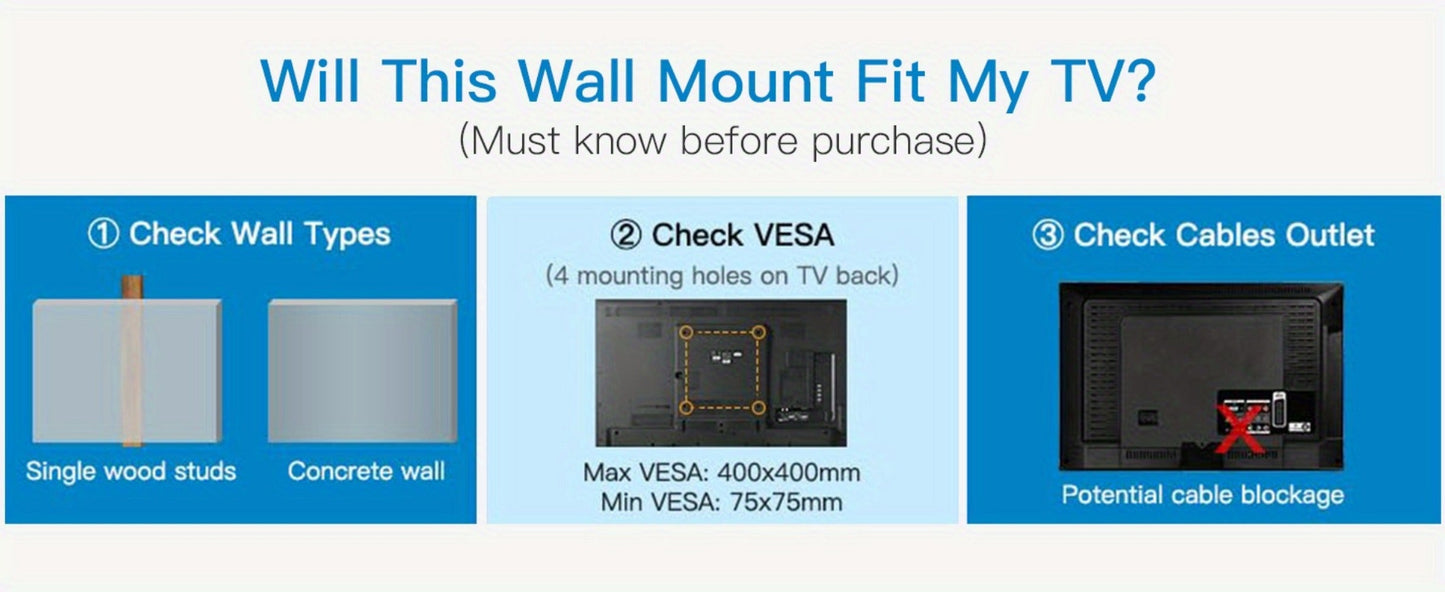 26-55 Inch TV Mount with Full-Motion Adjustment and Tilt and Swivel for Living Room detail image - detail view 10