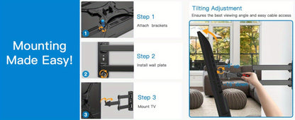 26-55 Inch TV Mount with Full-Motion Adjustment and Tilt and Swivel for Living Room detail image - detail view 12