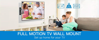 26-55 Inch TV Mount with Full-Motion Adjustment and Tilt and Swivel for Living Room detail image - detail view 9