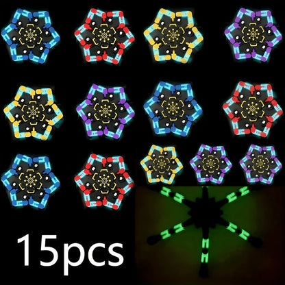Fidget Spinners Robot Fingertip Toys 10 or 15 Pack – Stress Relief Mechanical Gyro Spinning Tops, Luminous & Standard, Party Favors for Kids Adults