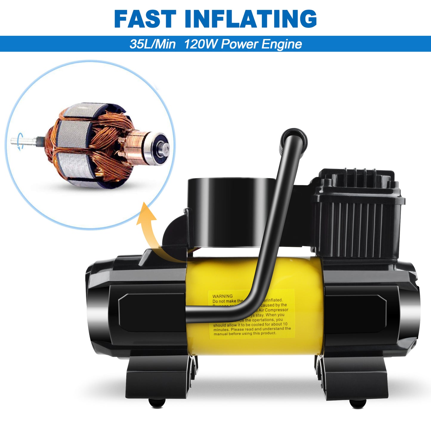 12V DC Portable 150PSI Air Compressor Car Tyre Tire Inflator Pump Auto Shut Off LED Digital Display with Carrying Bag for Car Ties, Ball, Air Bed, Balloon and More
