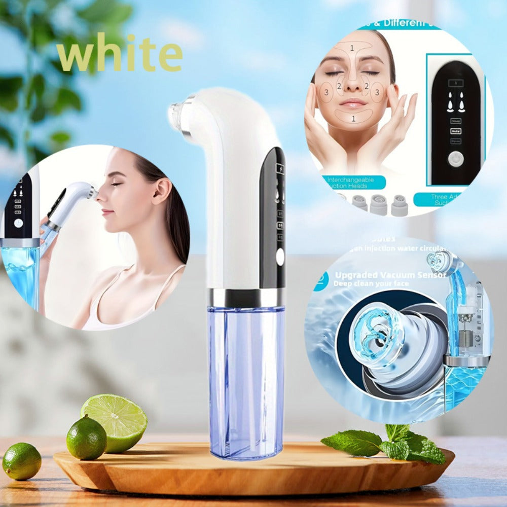 Pore Vacuum Blackhead Remover – 6 Interchangeable Heads & 3 Suction Levels, USB Rechargeable Electric Pore Cleaner, Visible Deep Cleansing Facial Extractor for Men & Women, All Skin Types