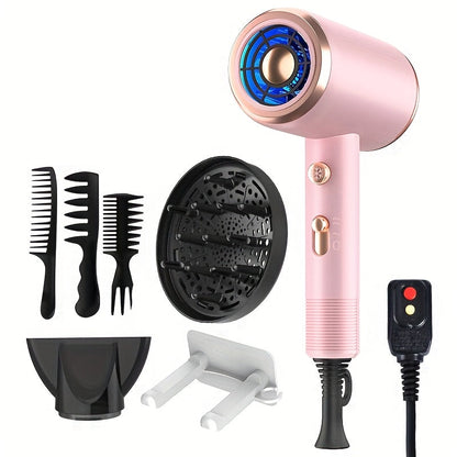 1600W Professional Ionic Hair Dryer with Diffuser, 2 Concentrators, 3 Combs & Hanger — 32000 RPM Low Noise Quick Dry Blow Dryer for Women, Home Salon Travel, 6 Colors