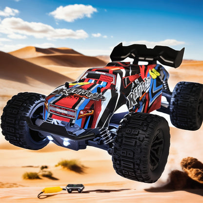 RC Monster Truck 4x4 All-Terrain for Adults Boys Teens – High Speed 4WD Off-Road Remote Control Truck Large Monster Tires 2.4GHz Racing Vehicle Birthday Christmas Holiday Gift Red