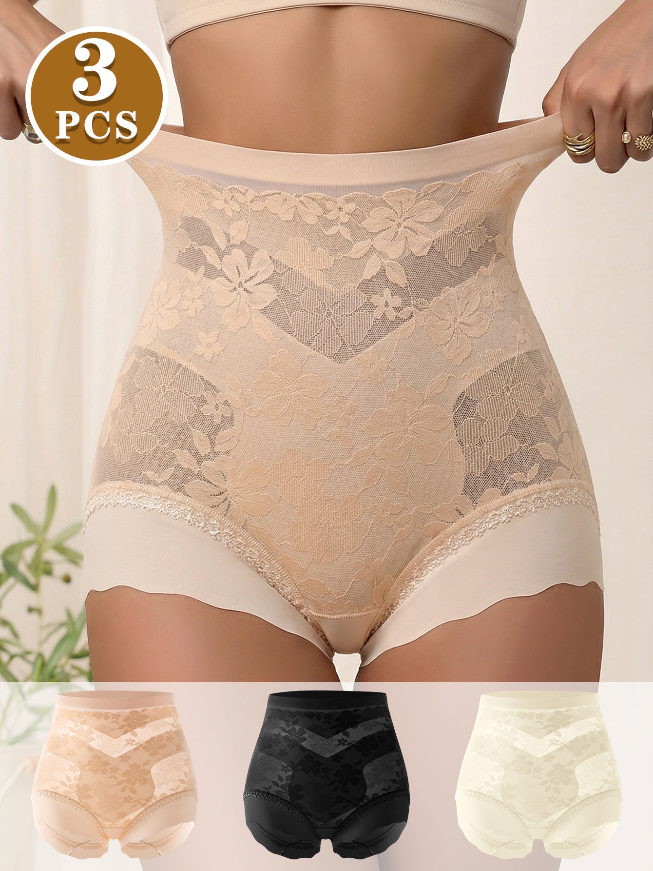Women’s 3-Pack High-Waist Shapewear Briefs - Tummy Control Support - Style 1893