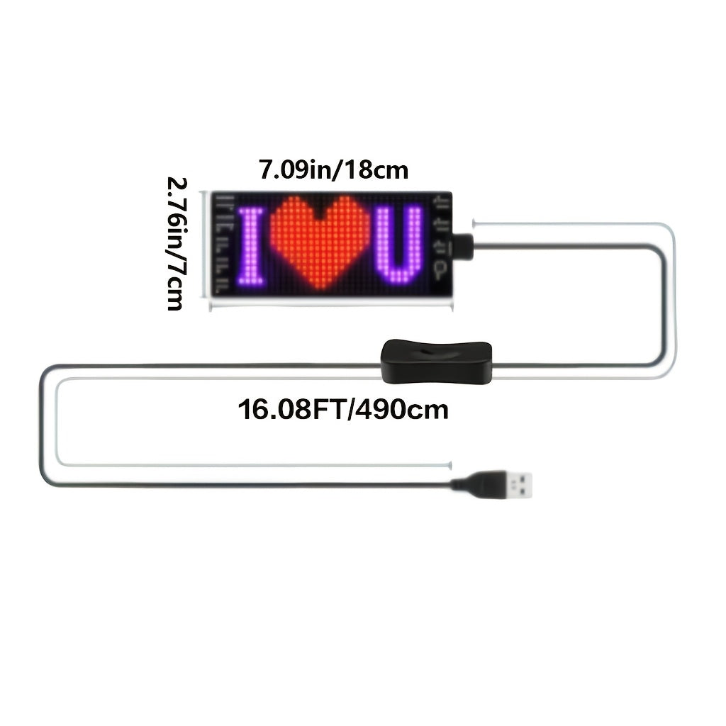 [Flexible LED Matrix Panel]LED Matrix Panel Identification, with USB Power Supply, Application Control and Remote Control; Flexible, DIY Programmable Lighting, Suitable for Cars, Stores, Hotels, Holidays; Easy to Install, Durable Design(No Remote