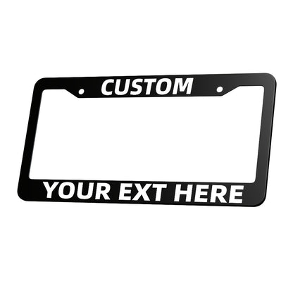 Custom License Plate Frame – 6 Font Styles, Heavy-Duty Weather-Resistant Car Tag Holder, Personalized Front & Rear License Plate Border Cover