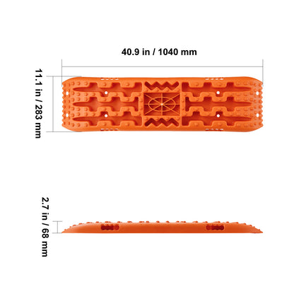 Traction Boards 2-Pack – 10-Ton Off-Road Vehicle Recovery Boards for Mud, Sand & Snow, High-Strength PP with Pull Straps & Storage Bag for SUV, Truck & RV