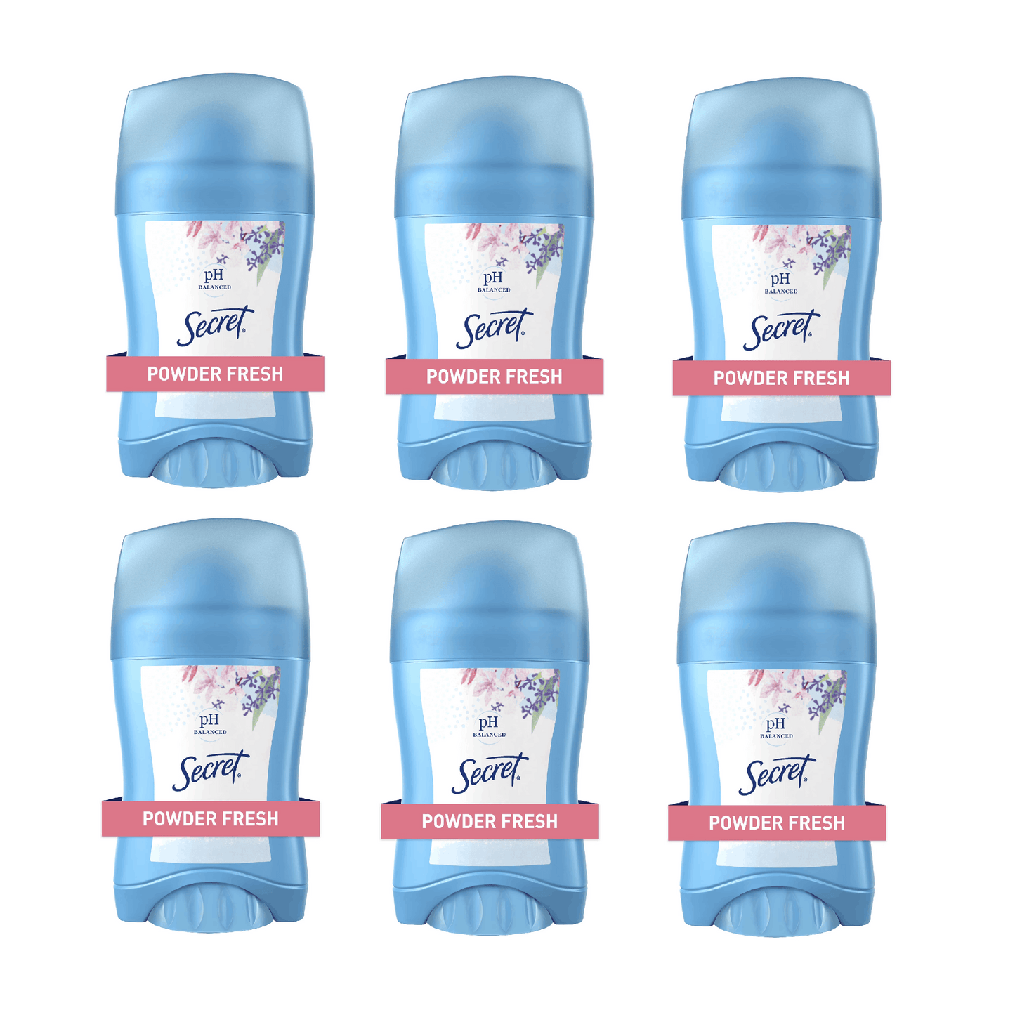 Secret Powder Fresh Antiperspirant Deodorant 1.7 oz – 6 Pack, 48H Odor & Sweat Protection, Invisible Solid, Soft Powder Scent, Dermatologist Tested, Daily Underarm Protection for Women