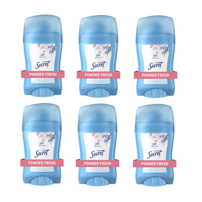 Secret Powder Fresh Antiperspirant Deodorant 1.7 oz – 6 Pack, 48H Odor & Sweat Protection, Invisible Solid, Soft Powder Scent, Dermatologist Tested, Daily Underarm Protection for Women