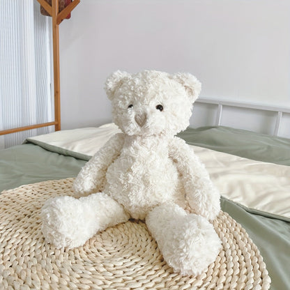 White Teddy Bear Plush Loving Heart – Soft Cute Stuffed Animal for Baby Girls Women, Kawaii Bear Toy, Birthday Valentine's Day Christmas Baby Shower Holiday Gift for Kids Toddlers