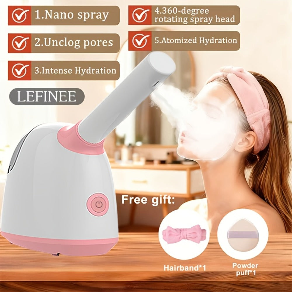 Nano Ionic Facial Steamer with 360° Rotatable Arm for Home & Salon