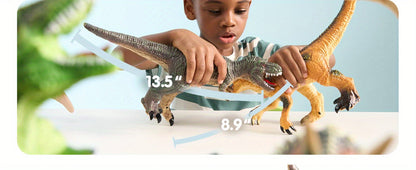 Toddler Dinosaur Figures with Educational Book – 6 Jumbo Soft Realistic Dinosaur Toys for Toddlers 1+ Years, Learning Playset for Kids, Perfect Gift for Boys & Girls, Christmas & Birthday Toys