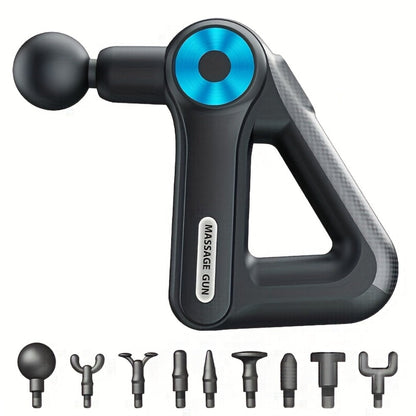 Massage Gun Deep Tissue 9 Interchangeable Heads USB Rechargeable - Powerful Electric Muscle Massager for Full Body, Fascia Gun for Men & Women, Fitness Recovery Gift for Mothers Day Fathers Day Birthday