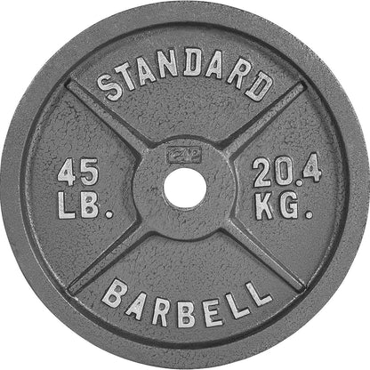 Cast Iron Weight Plates 2-Inch Standard Barbell Plates Solid Iron Gym Weights for Strength Training Weightlifting Bodybuilding Powerlifting Home Gym Multiple Sizes 2.5LB to 100LB