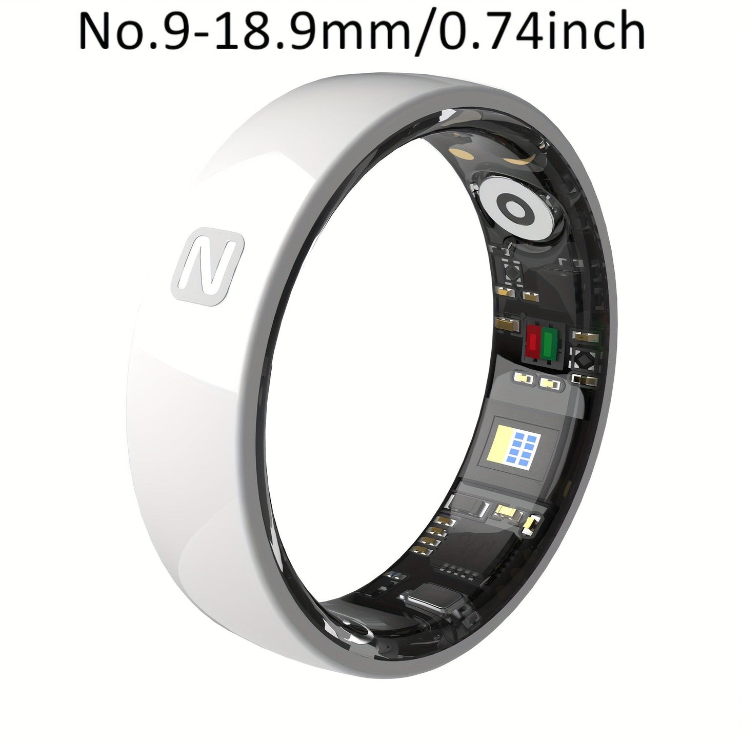 Fitness Tracker Smart Ring – IP68 Waterproof, Sleep & Step Monitor, Crystal Charging Case, Stainless Steel | Men & Women Sizes 7–13