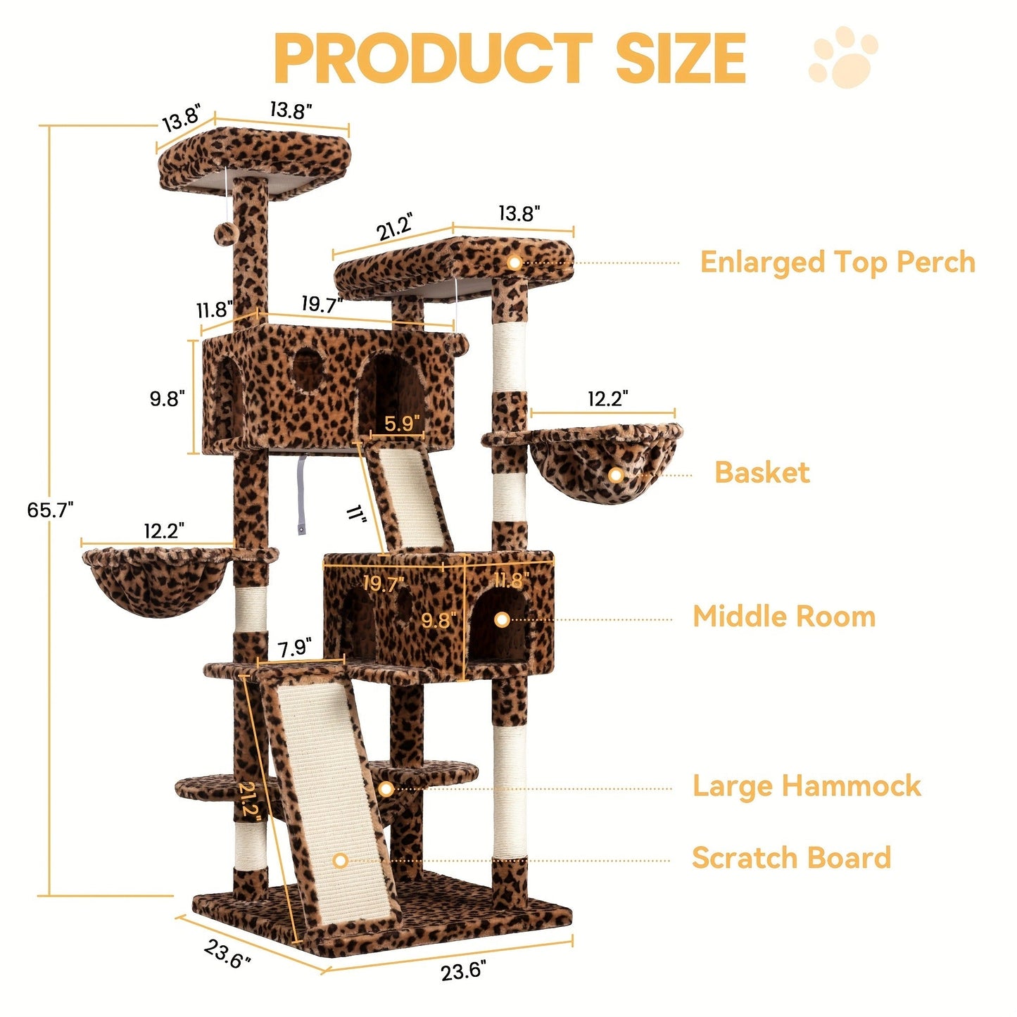 Cat Tree Tower Multi-Level for Indoor Cats - Cat Furniture with Sisal Scratching Posts, Plush Perches, Hammock, Basket & Corner Condo Cave, Hanging Toys & Climbing Ramp, Multiple Sizes & Colors