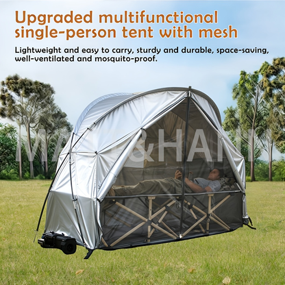 Ultralight Single Person Bicycle Tent with Mesh Ventilation – Freestanding, Easy Setup, Carbon Steel Poles, 3-Season – Lightweight Camping Tent for Cycling, Backpacking & Fishing