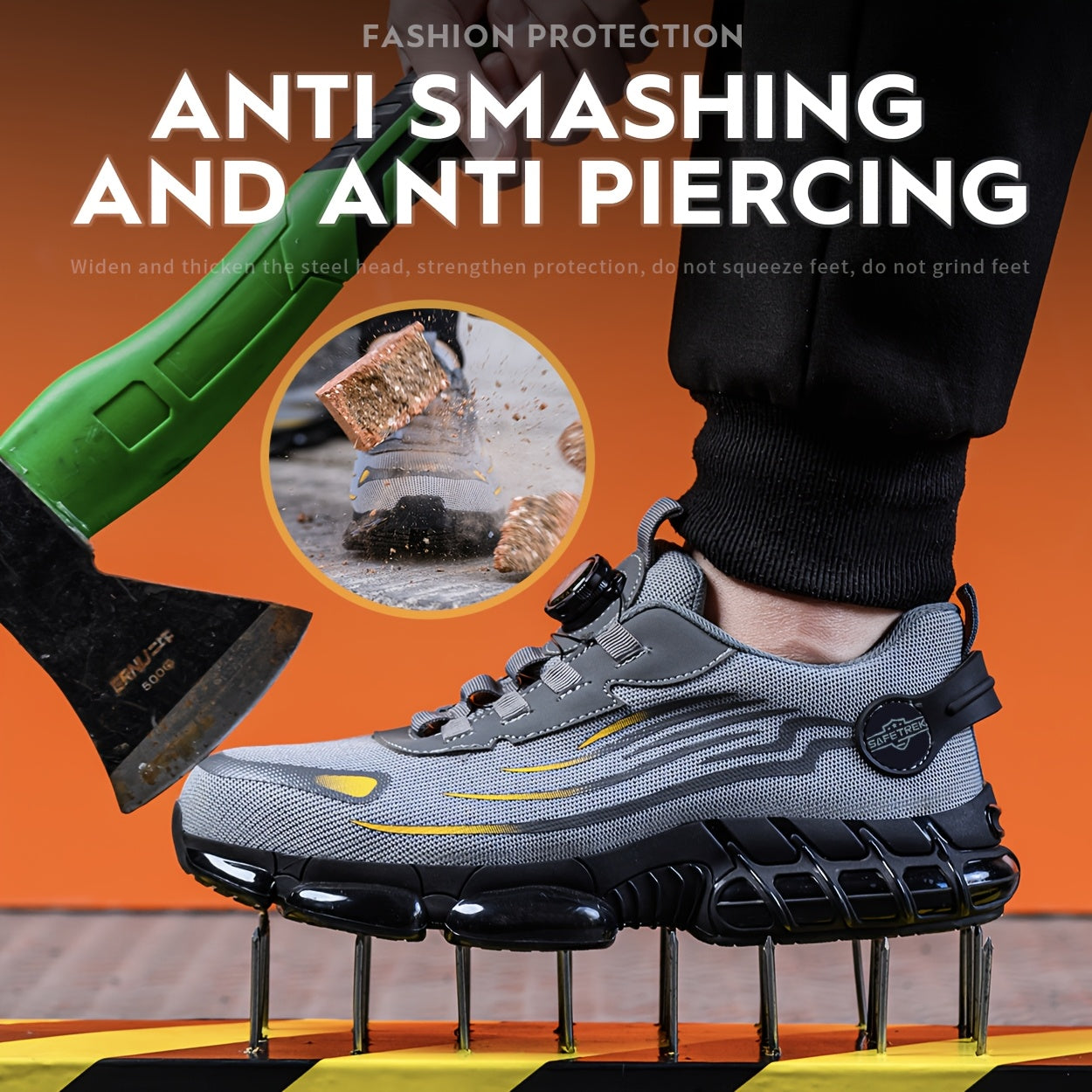 Men's Work & Safety Shoes - Steel Toe Protection & Puncture Resistant