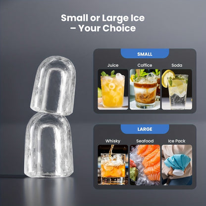Portable Ice Machine – 28 Lbs/24Hrs, 8 Ice Cubes in 6 Mins, Self-Cleaning, Quiet Compact Countertop Ice Maker with 27oz Tank, 1.1lb Storage Basket & Scoop for Home, Kitchen, Camping & RV