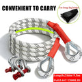 4-Size Heavy-Duty Tow Strap And Hook Kit, 216 In/18 Ft And 374 In/31.17 Ft Nylon Recovery Ropes, 5.44 T/12, 000 Pounds And 18.6 T/41, 000 Pounds And 20.87 T/46, 000 Pounds Capacity, 2 Steel D-Ring Shackles And Storage Bag for Trucks, Suvs, Utvs