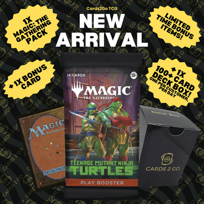 TMNT MTG Play Booster Pack – Teenage Mutant Ninja Turtles Magic The Gathering Sealed Pack + Bonus Card & Deck Box, Authentic Collector Gift for MTG Players & TMNT Fans Kids Teens Adults
