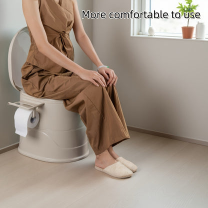 Portable Toilet with Lid Odor Control Tissue Holder Lightweight Camping Toilet for RV Camper Outdoor Travel Hiking Emergency Use No Electricity Required, Khaki